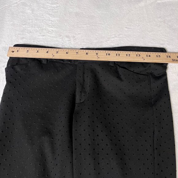 Old Navy Pixie Ankle Pants Textured Black Swiss Dot 8 High Rise Stretch - Picture 5 of 10